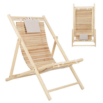 Natural Outdoor Sling Lounge Chair 37.0-in W x 41.0-in L x 30.0-in H 14.3-lb Net Weight