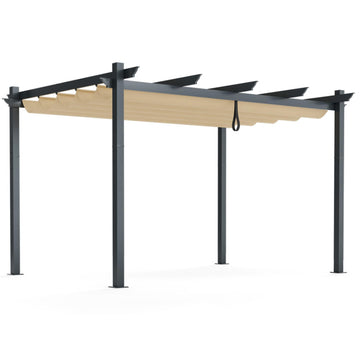 Beige 156.7-in W x 107.5-in D x 96.5-in H Pop up Canopy Tent