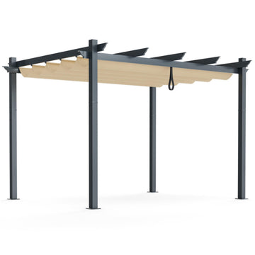 Beige 144-in W x 120-in D x 96-in H Pop up Canopy Tent