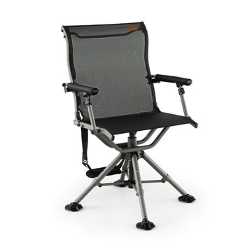 Black 360-Degree Silent Swivel Hunting Chair 40.0-in L x 24.0-in W x 20.0-in H