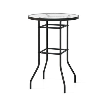 38" Tempered Glass Bar Table with Sturdy Metal Frame