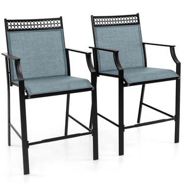Durable Metal Bar Stools with Breathable Quick-Dry Fabric