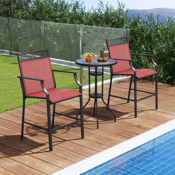 Durable Metal Bar Stools with Breathable Quick-Dry Fabric