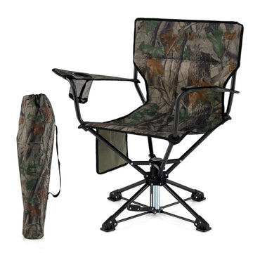 Green 360-Degree Swivel Hunting Chair 35.0-in L x 32.0-in W x 21.0-in H with Cup Holders