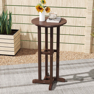 Weatherproof HDPE Bar Table with Slatted Round Top