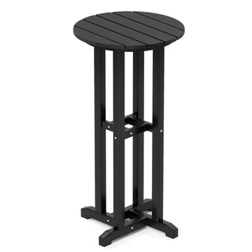 Weatherproof HDPE Bar Table with Slatted Round Top