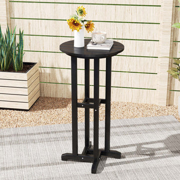 Weatherproof HDPE Bar Table with Slatted Round Top