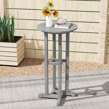 Weatherproof HDPE Bar Table with Slatted Round Top