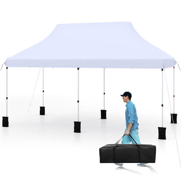 White Pop Up Canopy Tent 120-in W x 240-in D x 84-in H