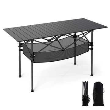 Black Folding Camping Patio Table 470in L x 270in W x 220in H