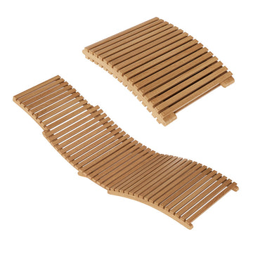 Brown Teak Wood Patio Folding Chaise Lounge Chair with Slatted Seat1 61.0in L x 21.0in W x 22.0in H