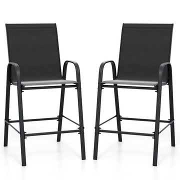 Durable Fabric Bar Stools with Ergonomic High Backrest