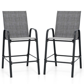Durable Fabric Bar Stools with Ergonomic High Backrest