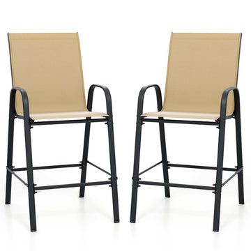Durable Fabric Bar Stools with Ergonomic High Backrest