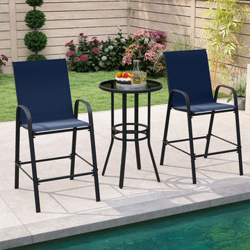 Durable Fabric Bar Stools with Ergonomic High Backrest