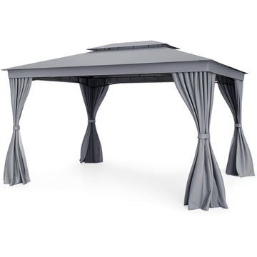 Gray Patio Gazebo Doubleroof 120-in W x 156-in D x 84-in H