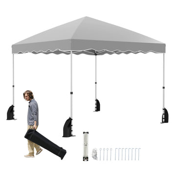 Gray Foldable Pop Up Canopy Tent 120-in W x 120-in D x 84-in H