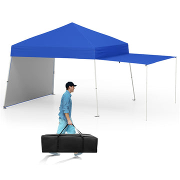 Blue Pop Up Canopy Tent 168-in W x 110-in D x 84-in H