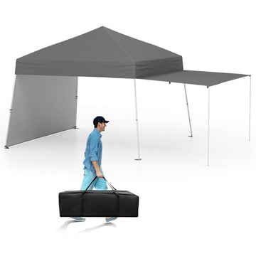 Gray Pop Up Canopy Tent 168-in W x 110-in D x 84-in H