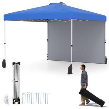 Blue Pop Up Canopy Tent 120-in W x 120-in D x 84-in H