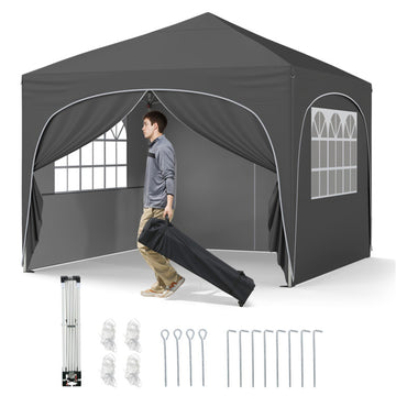 Gray Pop Up Canopy Tent 120-in W x 120-in D x 84-in H