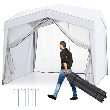 White Pop Up Canopy Tent 10-in W x 10-in D x 84-in H