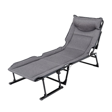 Gray 3 in 1 Convertible Camping Cot Sofa Chair 71 in L x 34 point 5 in W x 26 in H 17 lb for Camping