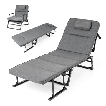 Gray 3 in 1 Convertible Camping Cot Sofa Chair 73 in L x 36 in W x 24 in H 19 lb for Camping