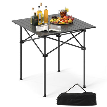 Black Folding Camping Patio Table 280in L x 280in W x 275in H