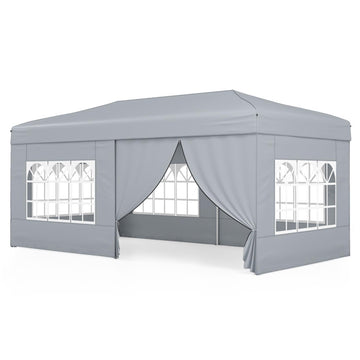 Gray 240-in W x 120-in D x 105.6-in H Pop up Canopy Tent with Sidewalls