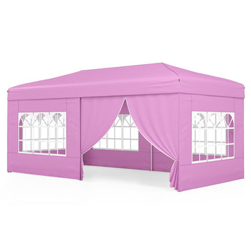 Pink 240-in W x 120-in D x 105.6-in H Pop up Canopy Tent with Sidewalls