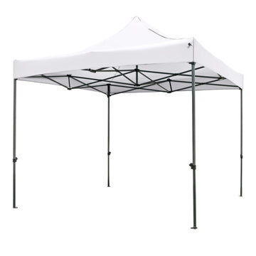 White 128.4-in W x 120-in D x 120-in H Pop up Canopy Tent with Carrying Bag