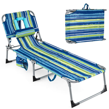 Multicolor Tanning Chair with Face Arm Holes Folding Chair 76.0in L x 31.5in W x 24.0in H