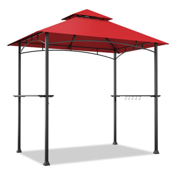 Wine 10 x 10 Feet Pop up Canopy Tent with Carrying Bag and 4 Sandbags 120-in L x 120-in W x 98.4-in H