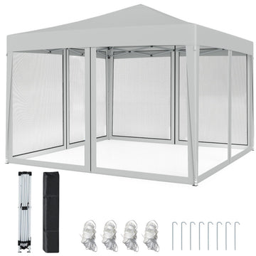 Beige 120-in W x 120-in D x 102-in H Canopy Tent