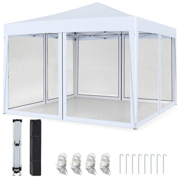 White 120-in W x 120-in D x 102-in H Canopy Tent