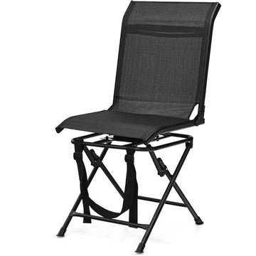 Black All Weather Outdoor Foldable 360 Degree Swivel Chair 36.0-in x 21.0-in x 18.0-in 12.90-lb