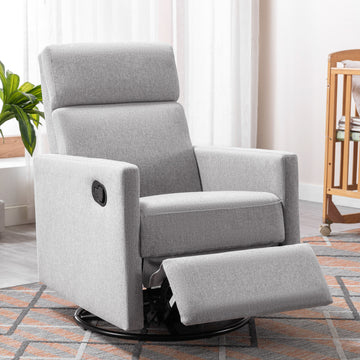 Boyel Living Modern Upholstered Nursery Chair Rocker Plush Seating Glider Swivel Recliner Chair