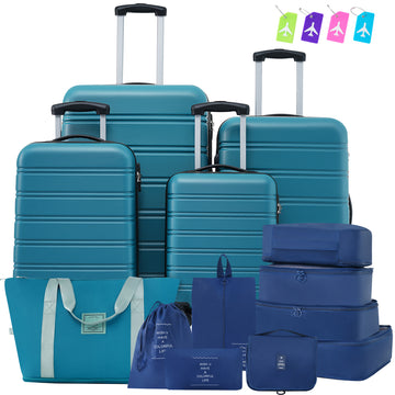 4-Piece Expandable ABS Luggage Set with Accessories