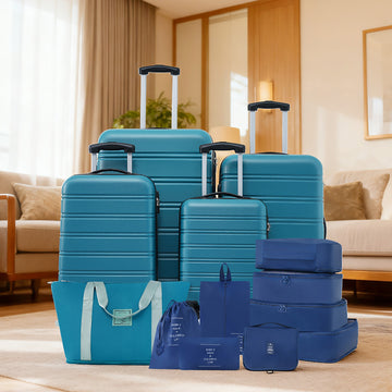 4-Piece Expandable ABS Luggage Set with Accessories