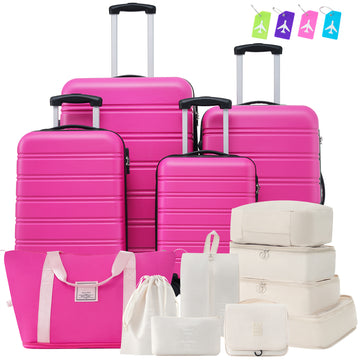 4-Piece Hardside Luggage Set with Accessories
