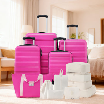 4-Piece Hardside Luggage Set with Accessories