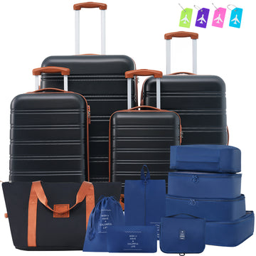 4-Piece Expandable ABS Luggage Set with Extras