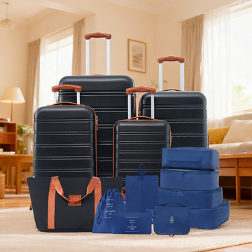 4-Piece Expandable ABS Luggage Set with Extras