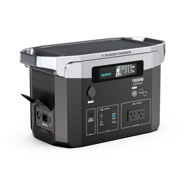1800W Portable Power Station 1536Wh LiFePO4 Battery Solar Generator with Fast Charging LCD Display and Multiple Outputs