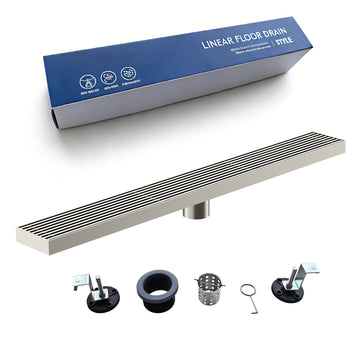 Brushed Nickel 24" Linear Floor Drain