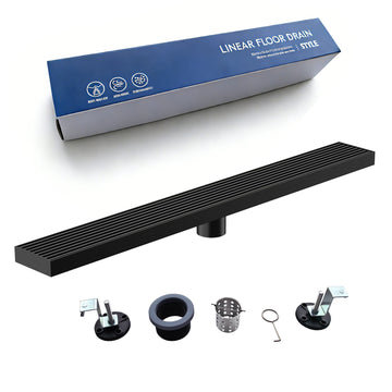 Matte Black 24" Linear Floor Drain