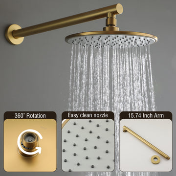 9 Inch ABS Rain Shower Set cUPC Pressure Balance Valve Anti Scald Dual Handle Brass SUS304 Fingerprint Resistant Durable