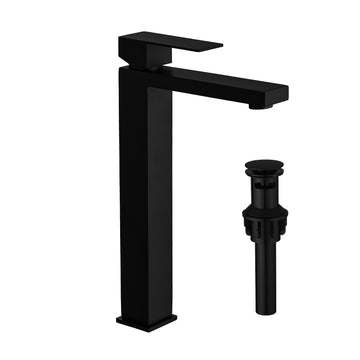 Single Handle Single Hole Bathroom Faucet Stainless Steel Vessel Faucet with Pop up Drain