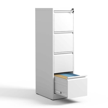 4 Drawer Metal Vertical File Cabinet with Lock Office Home Steel Vertical File Cabinet for A4 Legal Letter Size